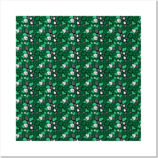 Elephant Print Skin Pattern Camo Green Posters and Art